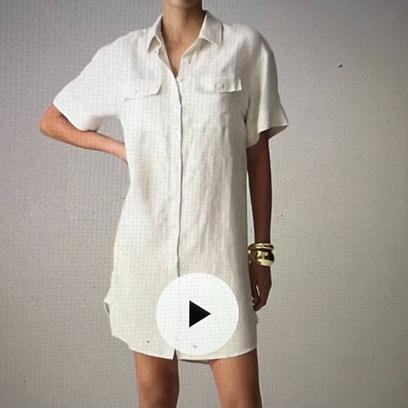 J.Crew - Utility Shirtdress, Linen, Color: Natural, S: S - Picture 5 of 14